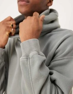 Abercrombie & Fitch Essentials Hoodie In Washed Grey For Men -Abercrombie and Fitch Fashion Shop 207840289 3