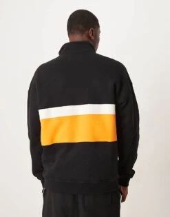 Abercrombie & Fitch Formula 1 Mclaren 1/4 Zip Collared Sweatshirt In Black For Men -Abercrombie and Fitch Fashion Shop 207840350 4