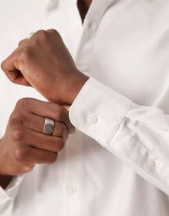 Abercrombie & Fitch Long Sleeve Suit Shirt In White For Men -Abercrombie and Fitch Fashion Shop 207840352 3