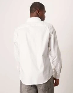 Abercrombie & Fitch Long Sleeve Suit Shirt In White For Men -Abercrombie and Fitch Fashion Shop 207840352 4