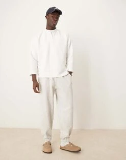 Abercrombie & Fitch Drawstring Cuffed Joggers In Light Grey For Men