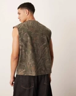 Abercrombie & Fitch Premium Vest In Khaki For Men -Abercrombie and Fitch Fashion Shop 207840399 4