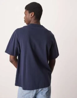 Abercrombie & Fitch Premium Logo T-shirt In Navy For Men -Abercrombie and Fitch Fashion Shop 207840472 4