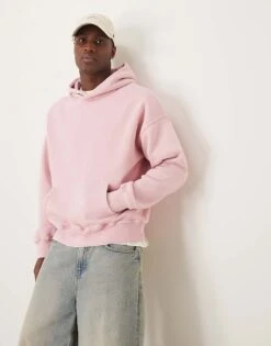 Abercrombie & Fitch Essentials Hoodie In Washed Pink For Men -Abercrombie and Fitch Fashion Shop 207840509 1 pink 1