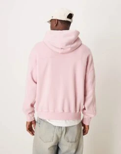 Abercrombie & Fitch Essentials Hoodie In Washed Pink For Men -Abercrombie and Fitch Fashion Shop 207840509 3