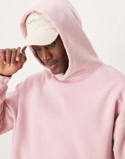 Abercrombie & Fitch Essentials Hoodie In Washed Pink For Men -Abercrombie and Fitch Fashion Shop 207840509 4