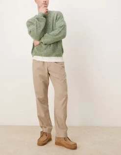 Abercrombie & Fitch Baggy Drawstring Trousers In Stone For Men -Abercrombie and Fitch Fashion Shop 207840645 4