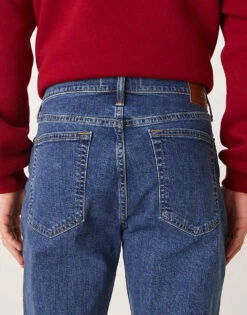 Abercrombie & Fitch Athletic Fit Straight Leg Jeans In Mid Wash Blue For Men Medium Wash -Abercrombie and Fitch Fashion Shop 207840677 4