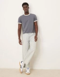 Abercrombie & Fitch Abercombie & Fitch Shrunken Ringer T-shirt In Washed Blue For Men Acid Blue -Abercrombie and Fitch Fashion Shop 207840692 3