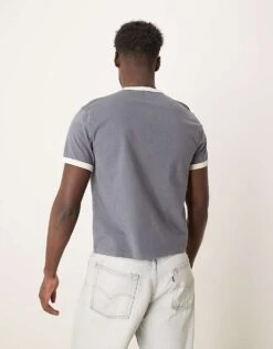 Abercrombie & Fitch Abercombie & Fitch Shrunken Ringer T-shirt In Washed Blue For Men Acid Blue -Abercrombie and Fitch Fashion Shop 207840692 4