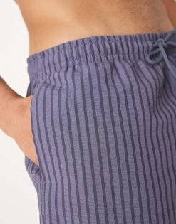 Abercrombie & Fitch 7 Inch Drawstring Swimming Trunks In Navy Stripe For Men Blue Stripe -Abercrombie and Fitch Fashion Shop 207840709 4