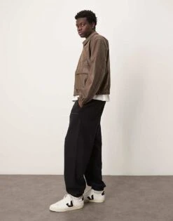 Abercrombie & Fitch Drawstring Cuffed Joggers In Black For Men -Abercrombie and Fitch Fashion Shop 207840716 3