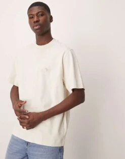 Abercrombie & Fitch Premium Icon Logo Short Sleeve T-shirt In Off White For Men -Abercrombie and Fitch Fashion Shop 207840800 1 offwhite 1