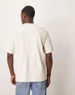 Abercrombie & Fitch Premium Icon Logo Short Sleeve T-shirt In Off White For Men -Abercrombie and Fitch Fashion Shop 207840800 4