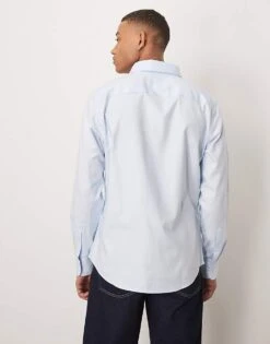 Abercrombie & Fitch Long Sleeve Suit Shirt In Blue For Men -Abercrombie and Fitch Fashion Shop 207840838 4