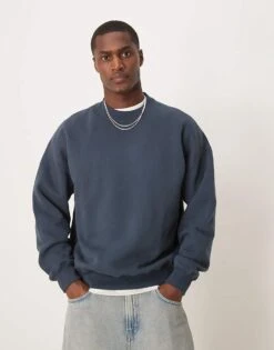 Abercrombie & Fitch Essential Sweat Top In Dark Green For Men Nightshade