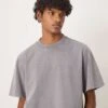 Abercrombie & Fitch Premium Cropped T-shirt In Grey Wash For Men -Abercrombie and Fitch Fashion Shop 207886182 1 greywash