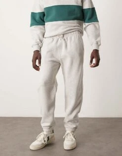 Abercrombie & Fitch Premium Open Hem Jogger In Grey For Men Ensign Blue -Abercrombie and Fitch Fashion Shop 207886183 3