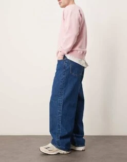 Abercrombie & Fitch Baggy Fit Jeans In Mid-blue Wash For Men -Abercrombie and Fitch Fashion Shop 207886246 3