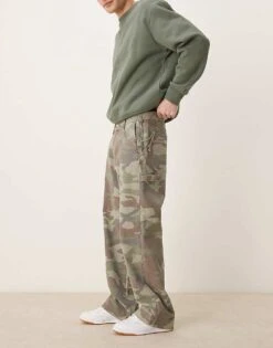 Abercrombie & Fitch Baggy Carpenter Trouser In Camo Print For Men -Abercrombie and Fitch Fashion Shop 207886320 1 camo 1