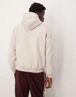 Abercrombie & Fitch Cropped Essential Hoodie In Cream For Men Irish Cream -Abercrombie and Fitch Fashion Shop 207886358 4