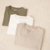Abercrombie & Fitch Essential 3 Pack T-shirt In White Multi For Men Olive/sand/white