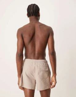 Abercrombie & Fitch Stretch Swim Wear Short In Stone Stripe For Men Atmosphere -Abercrombie and Fitch Fashion Shop 207886390 4