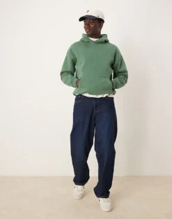 Abercrombie & Fitch Cropped Essential Hoodie In Green For Men Thyme -Abercrombie and Fitch Fashion Shop 207886491 3