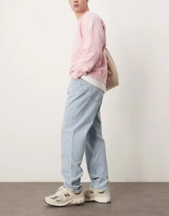 Abercrombie & Fitch Baggy Carpenter Jean In Light Blue Wash For Men Light Wash -Abercrombie and Fitch Fashion Shop 207886537 3