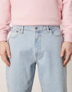 Abercrombie & Fitch Baggy Carpenter Jean In Light Blue Wash For Men Light Wash -Abercrombie and Fitch Fashion Shop 207886537 5