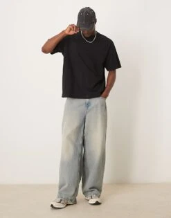 Abercrombie & Fitch Heavy Weight T-shirt In Black For Men Casual Black -Abercrombie and Fitch Fashion Shop 207886574 3