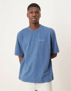 Abercrombie & Fitch Logo T-shirt In Washed Navy For Men Ensign Blue Wash