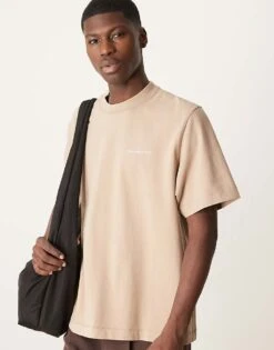 Abercrombie & Fitch Logo T-shirt In Washed Beige For Men Silver Mink Wash -Abercrombie and Fitch Fashion Shop 207886661 1 silverminkwash 1